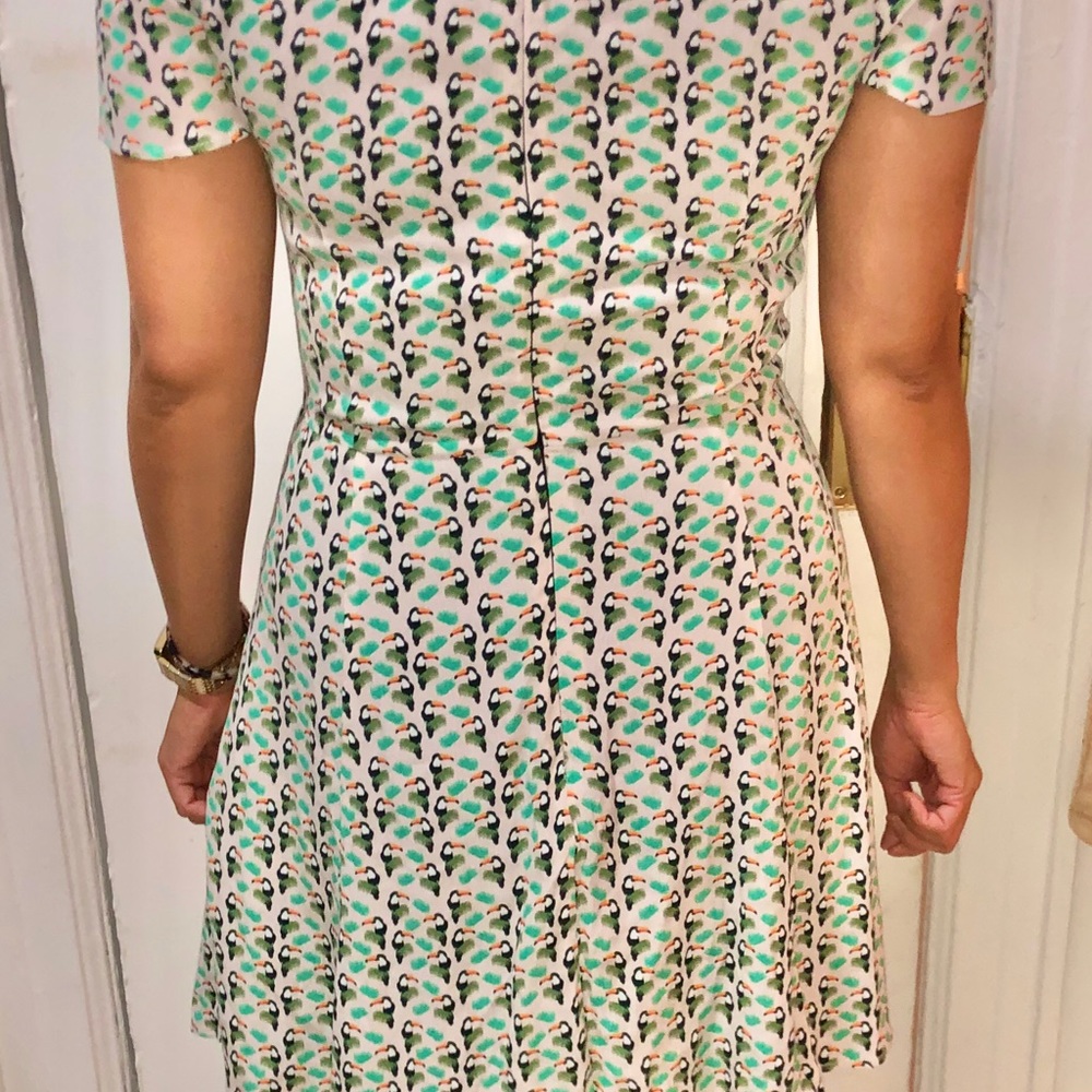 Zara mini toucan bird print dress short sleeve - Picture 3 of 7